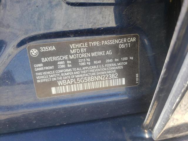 Photo 10 from auction – 2011 BMW 335 XI with VIN WBAPL5G58BNN22382