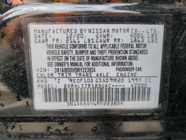 Photo 10 from auction – 2021 NISSAN SENTRA SR with VIN 3N1AB8DV6MY223824
