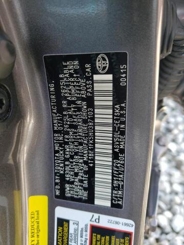 Photo 10 from auction – 2017 TOYOTA CAMRY LE with VIN 4T1BF1FK5HU387103