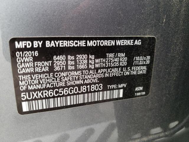 Photo 10 from auction – 2016 BMW X5 XDRIVE5 with VIN 5UXKR6C56G0J81803