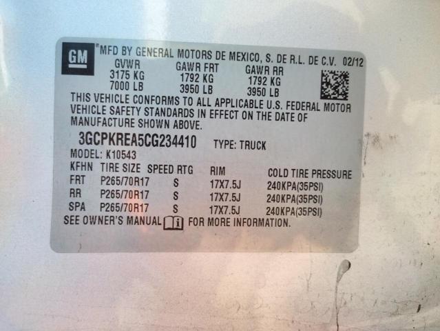 Photo 10 from auction – 2012 CHEVROLET SILVERADO with VIN 3GCPKREA5CG234410