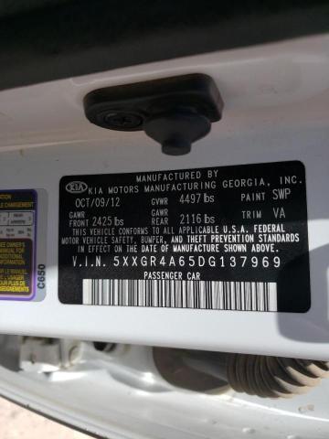 Photo 10 from auction – 2013 KIA OPTIMA SX with VIN 5XXGR4A65DG137969