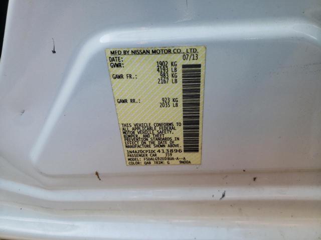 Photo 10 from auction – 2013 NISSAN LEAF S with VIN 1N4AZ0CP1DC413896