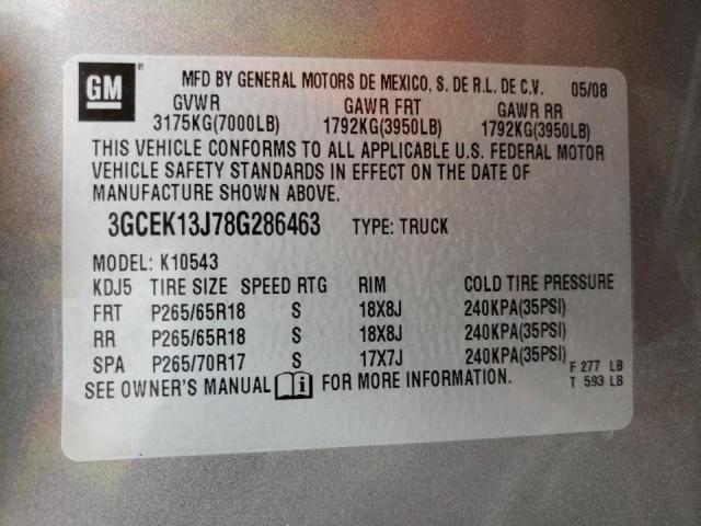 Photo 10 from auction – 2008 CHEVROLET SILVERADO with VIN 3GCEK13J78G286463