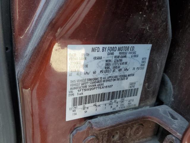 Photo 10 from auction – 2007 FORD F250 SUPER with VIN 1FTSW20P77EA15107