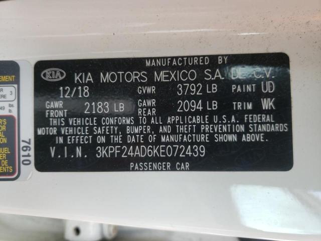 Photo 10 from auction – 2019 KIA FORTE FE with VIN 3KPF24AD6KE072439