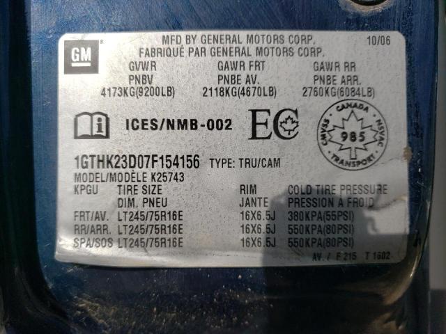 Photo 10 from auction – 2007 GMC SIERRA K25 with VIN 1GTHK23D07F154156