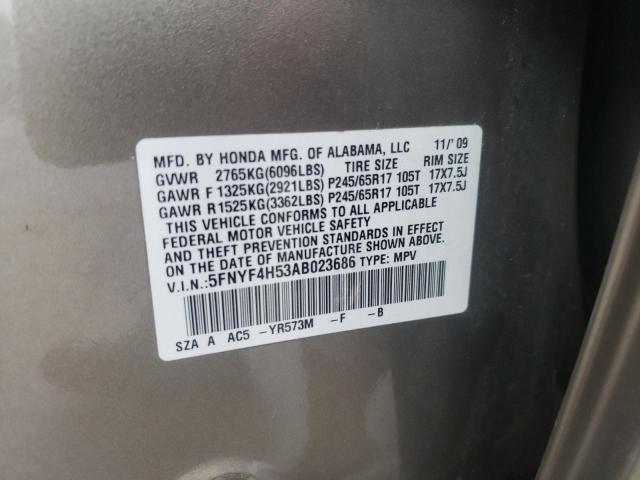 Photo 10 from auction – 2010 HONDA PILOT EXL with VIN 5FNYF4H53AB023686