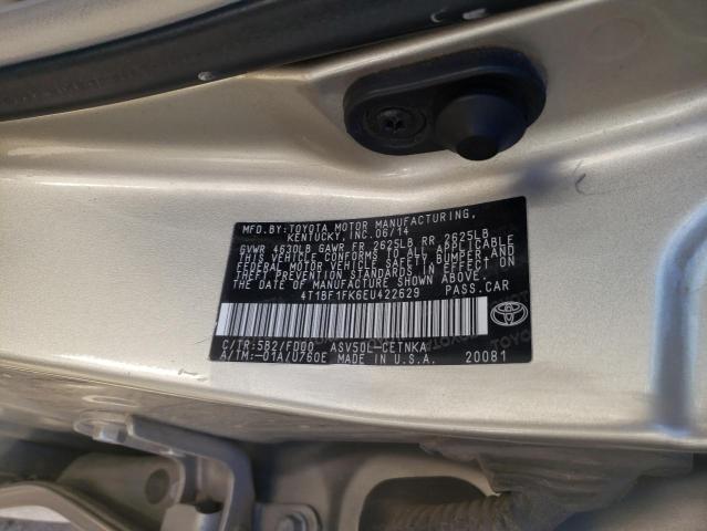 Photo 10 from auction – 2014 TOYOTA CAMRY L with VIN 4T1BF1FK6EU422629