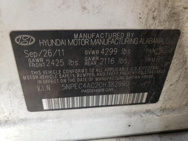 Photo 10 from auction – 2012 HYUNDAI SONATA SE with VIN 5NPEC4AC2CH382990