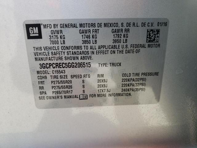 Photo 10 from auction – 2016 CHEVROLET SILVERADO with VIN 3GCPCREC5GG206515