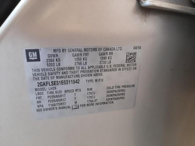 Photo 10 from auction – 2014 GMC TERRAIN SL with VIN 2GKFLSE31E6311942