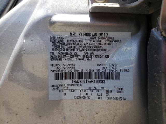 Photo 10 from auction – 2006 FORD FREESTYLE with VIN 1FMZK02186GA10083