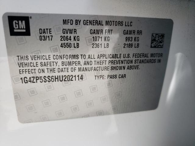 Photo 10 from auction – 2017 BUICK LACROSSE E with VIN 1G4ZP5SS6HU202114