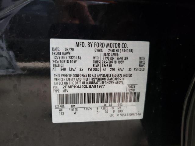 Photo 10 from auction – 2020 FORD EDGE SEL with VIN 2FMPK4J92LBA91977