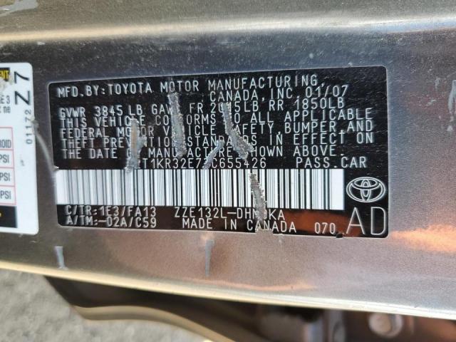 Photo 10 from auction – 2007 TOYOTA COROLLA MA with VIN 2T1KR32E77C655426