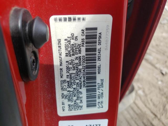 Photo 10 from auction – 2010 TOYOTA COROLLA BA with VIN 1NXBU4EE0AZ273003
