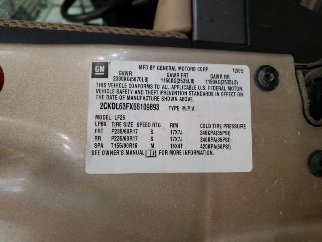 Photo 10 from auction – 2006 PONTIAC TORRENT with VIN 2CKDL63FX66109893