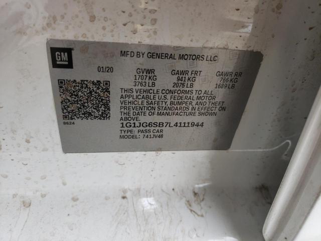 Photo 10 from auction – 2020 CHEVROLET SONIC with VIN 1G1JG6SB7L4111944