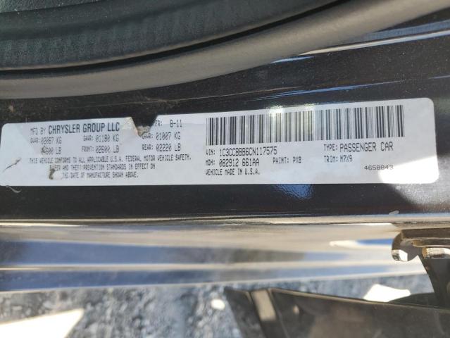 Photo 10 from auction – 2012 CHRYSLER 200 TOURIN with VIN 1C3CCBBB6CN117575