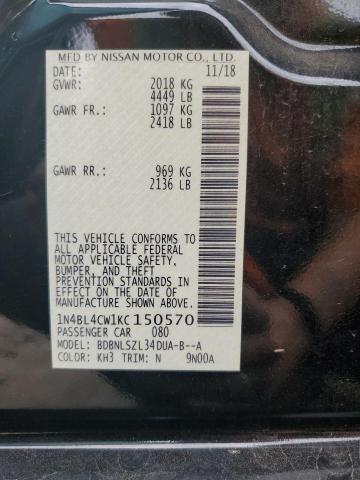 Photo 10 from auction – 2019 NISSAN ALTIMA SR with VIN 1N4BL4CW1KC150570