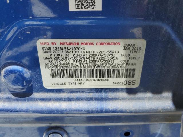 Photo 10 from auction – 2016 MITSUBISHI OUTLANDER with VIN JA4AP3AU1GZ028358