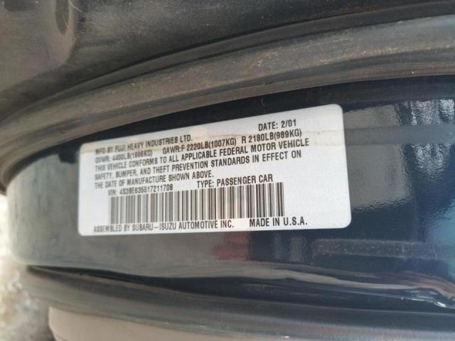 Photo 10 from auction – 2001 SUBARU LEGACY L with VIN 4S3BE635517211708