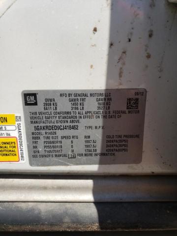 Photo 10 from auction – 2012 BUICK ENCLAVE with VIN 5GAKRDED9CJ418462