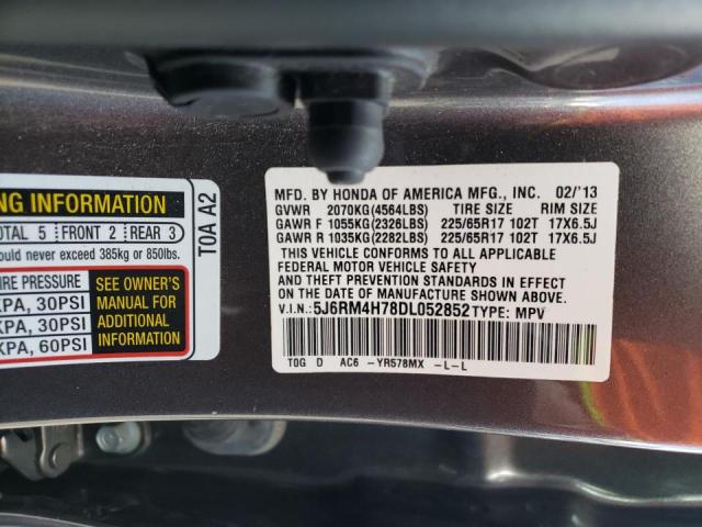 Photo 10 from auction – 2013 HONDA CR-V EXL with VIN 5J6RM4H78DL052852