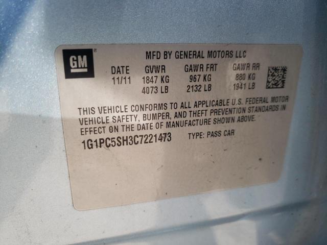 Photo 10 from auction – 2012 CHEVROLET CRUZE LS with VIN 1G1PC5SH3C7221473