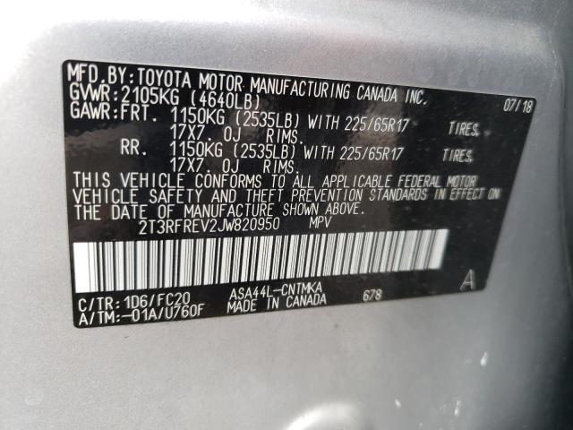 Photo 10 from auction – 2018 TOYOTA RAV4 ADVEN with VIN 2T3RFREV2JW820950