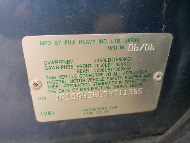 Photo 10 from auction – 2007 SUBARU FORESTER 2 with VIN JF1SG63667H711355