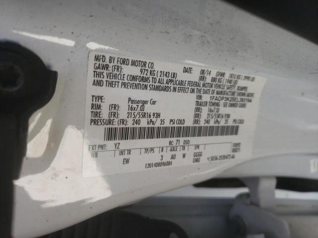 Photo 10 from auction – 2014 FORD FOCUS SE with VIN 1FADP3K25EL393194
