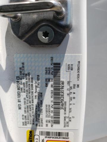 Photo 10 from auction – 2020 FORD FUSION SEL with VIN 3FA6P0CDXLR196561