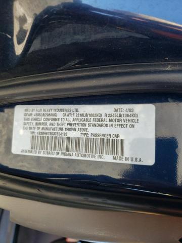 Photo 10 from auction – 2003 SUBARU LEGACY OUT with VIN 4S3BH675037654126