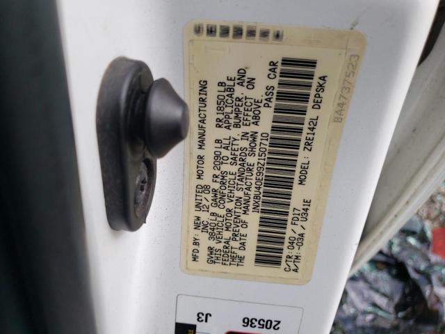 Photo 10 from auction – 2009 TOYOTA COROLLA BA with VIN 1NXBU40E99Z150710