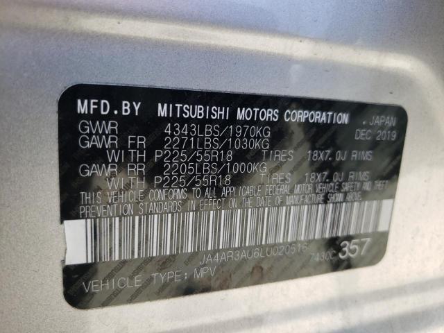 Photo 10 from auction – 2020 MITSUBISHI OUTLANDER with VIN JA4AR3AU6LU020516
