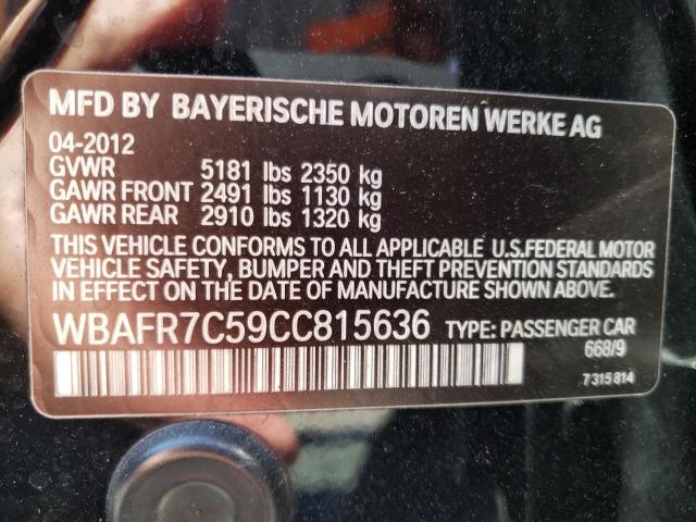 Photo 10 from auction – 2012 BMW 535 I with VIN WBAFR7C59CC815636