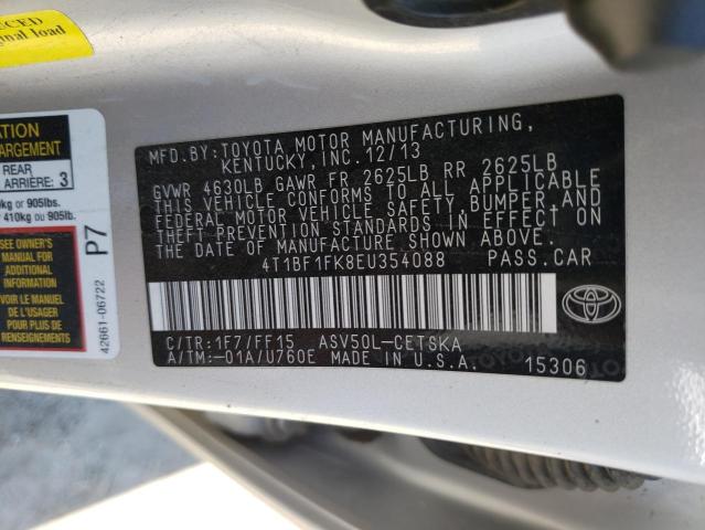 Photo 10 from auction – 2014 TOYOTA CAMRY L with VIN 4T1BF1FK8EU354088