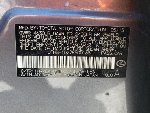 Photo 10 from auction – 2014 LEXUS IS 250 with VIN JTHBF1D27E5001681