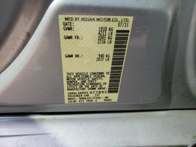 Photo 10 from auction – 2015 NISSAN ALTIMA 2.5 with VIN 1N4AL3APXFC477895
