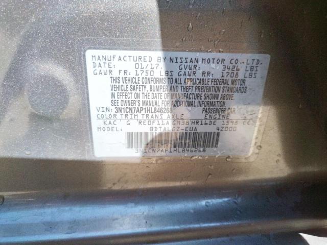 Photo 10 from auction – 2017 NISSAN VERSA S with VIN 3N1CN7AP1HL846268
