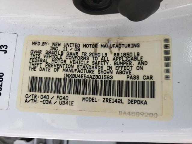 Photo 10 from auction – 2010 TOYOTA COROLLA BA with VIN 1NXBU4EE4AZ301563
