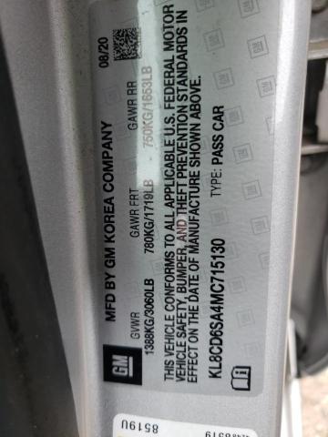 Photo 10 from auction – 2021 CHEVROLET SPARK 1LT with VIN KL8CD6SA4MC715130