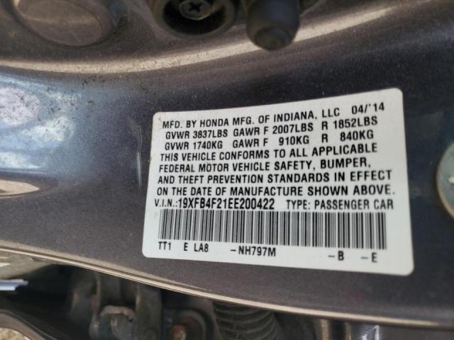 Photo 10 from auction – 2014 HONDA CIVIC HYBR with VIN 19XFB4F21EE200422