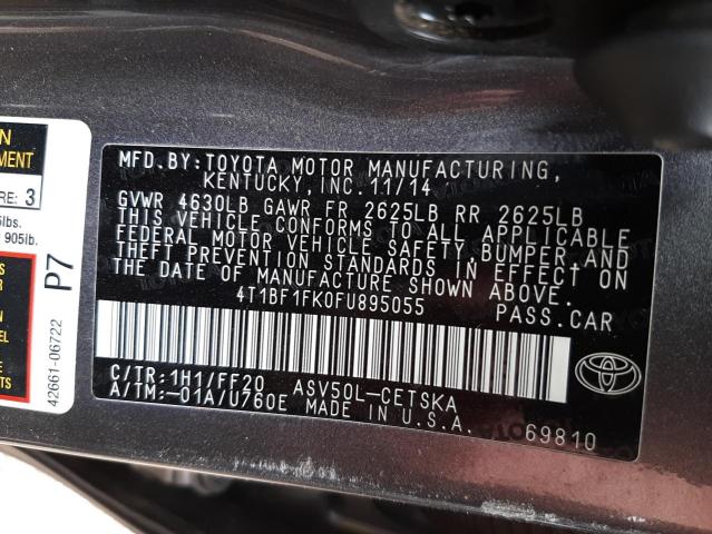 Photo 10 from auction – 2015 TOYOTA CAMRY LE with VIN 4T1BF1FK0FU895055