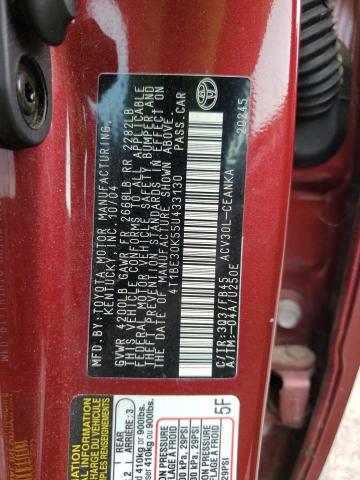 Photo 10 from auction – 2005 TOYOTA CAMRY LE with VIN 4T1BE30K55U433130