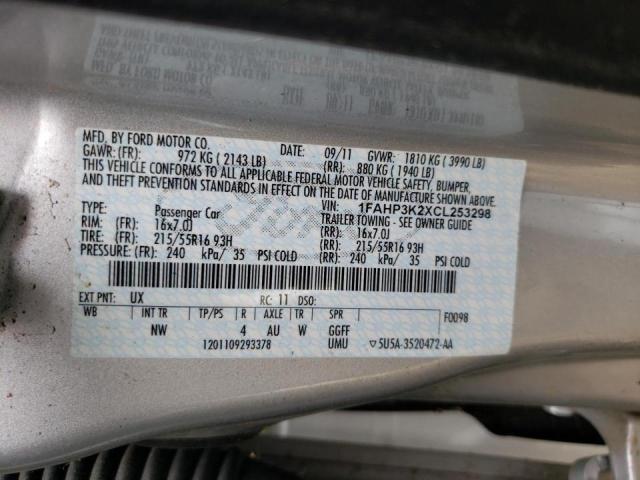 Photo 10 from auction – 2012 FORD FOCUS SE with VIN 1FAHP3K2XCL253298