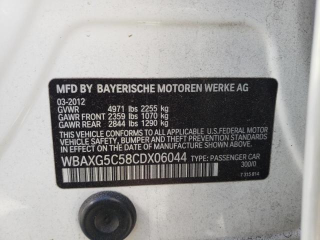 Photo 10 from auction – 2012 BMW 528 I with VIN WBAXG5C58CDX06044