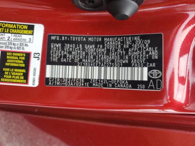 Photo 10 from auction – 2010 TOYOTA COROLLA BA with VIN 2T1BU4EE7AC275901